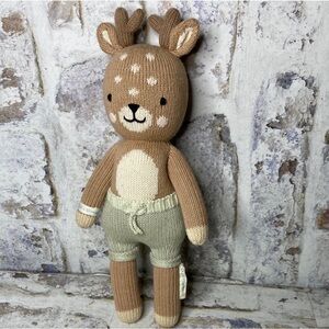 Cuddle and Kind Elliot the Fawn Knit Deer Stuffed Animal - Brown and Cream